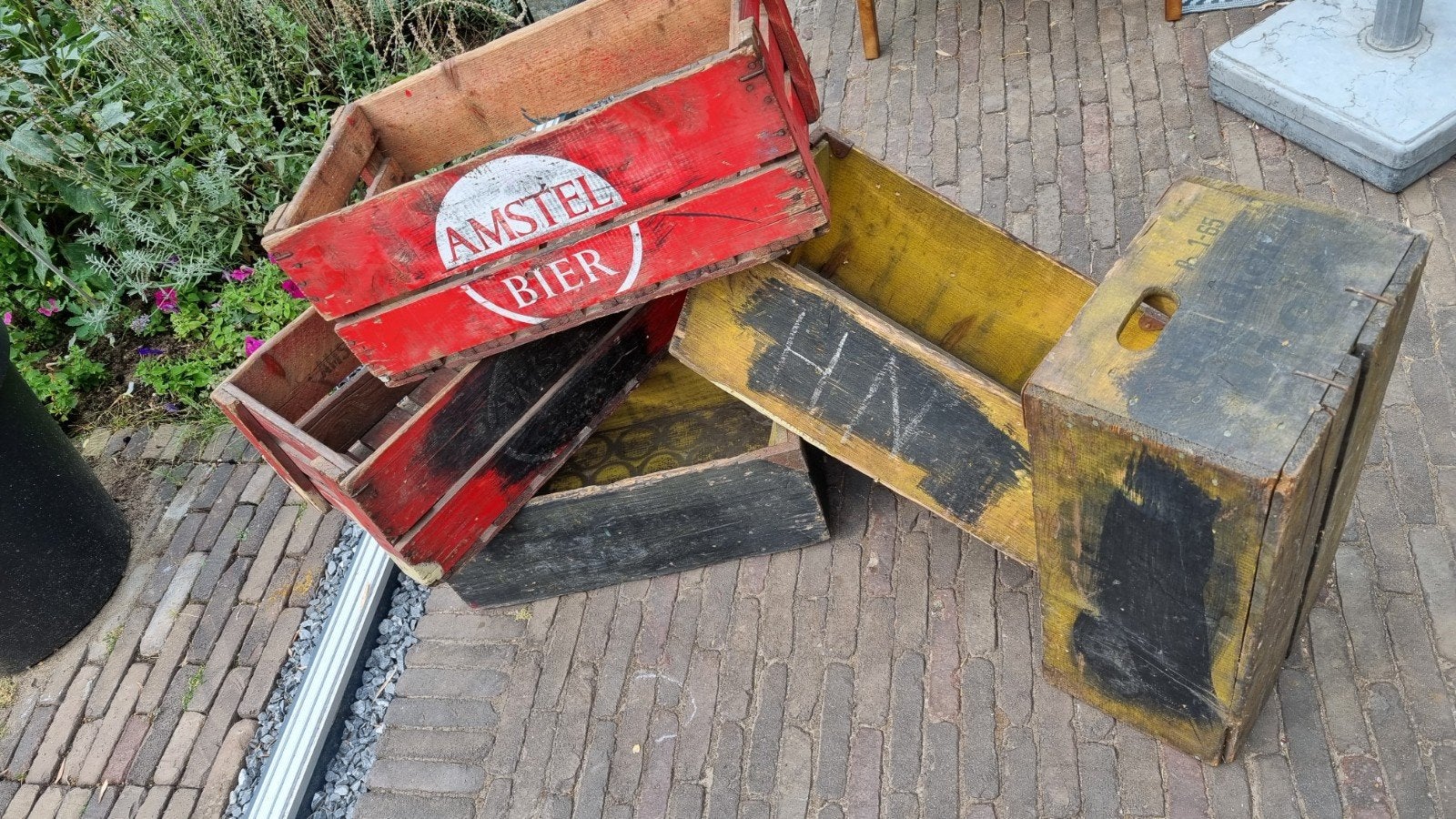 Vintage houten bierkratjes jaren '50/'60 (Heineken, Amstel), Ophalen