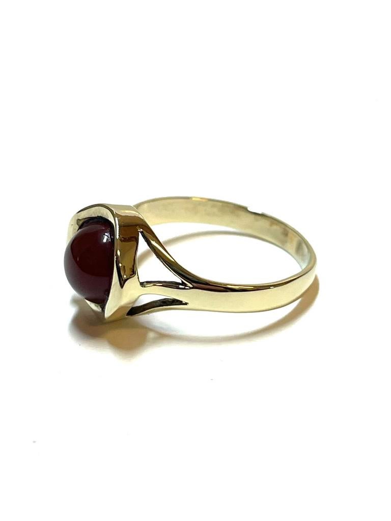 8k gouden ring met carneool, 18 tot 19, -, -, Ophalen of Verzenden