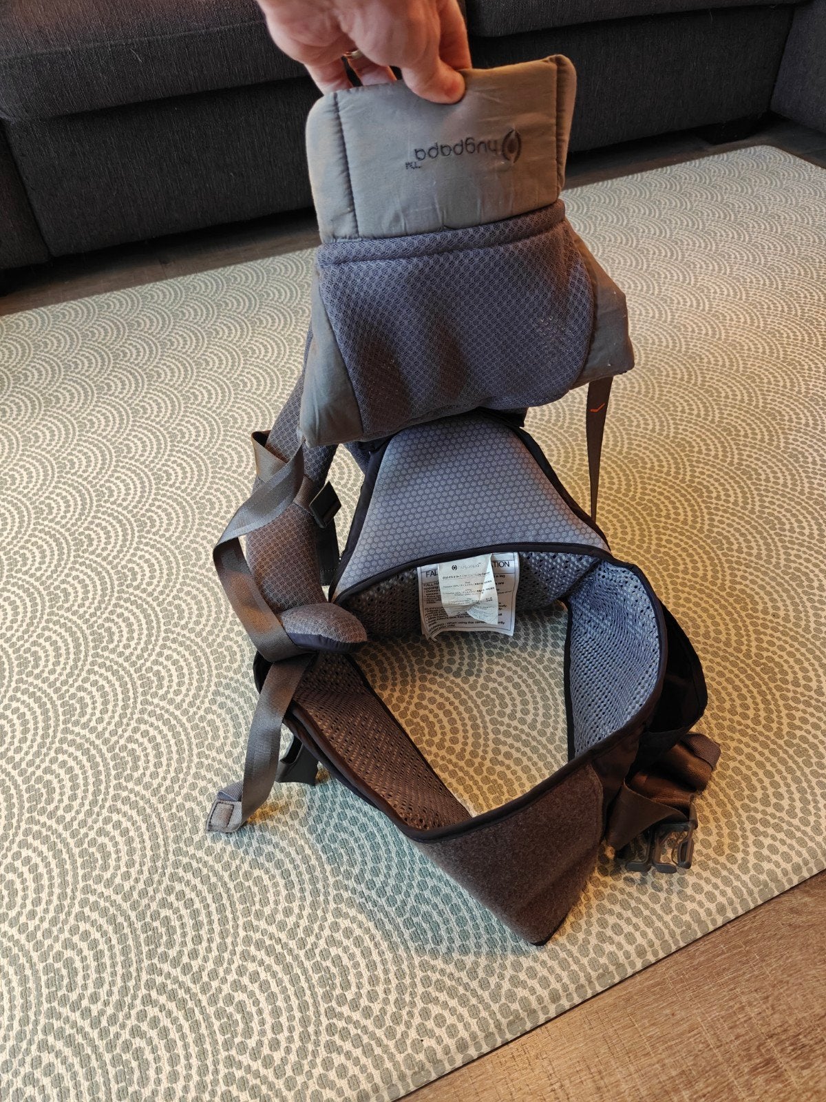 Hugpapa Dial-Fit 3-in-1 Draagzak met Cocoon Pad, Zo goed als nieuw, Buik, Rug of Zij, Draagzak, Ophalen