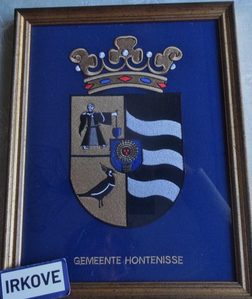 WAPEN GEMEENTE HONTENISSE * Geborduurd *, Verzenden, Nieuw