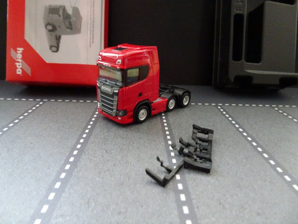 807 herpa 307543-005 scania cs20 3-as trekker rood 1:87 truc, Ophalen of Verzenden, Nieuw, Bus of Vrachtwagen, Herpa