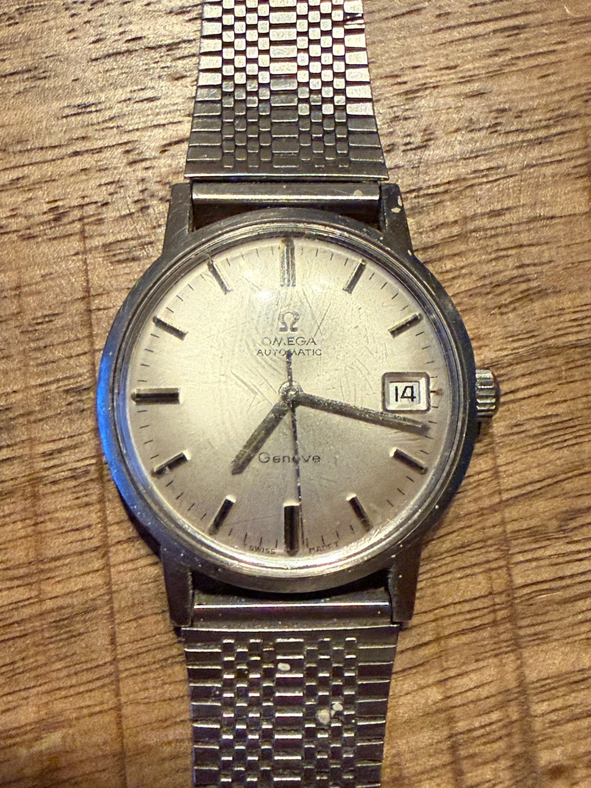 Omega horloge geneve automatic, Sieraden, Tassen en Uiterlijk, Horloges | Antiek, Staal, Met bandje, Polshorloge, Omega