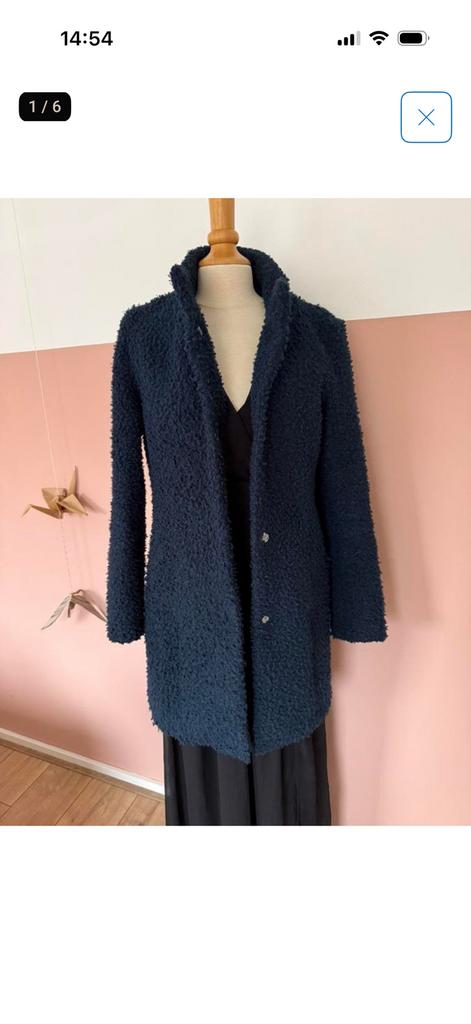 Blauwe jas, Ophalen of Verzenden, Gedragen, Maat 36 (S), Blauw