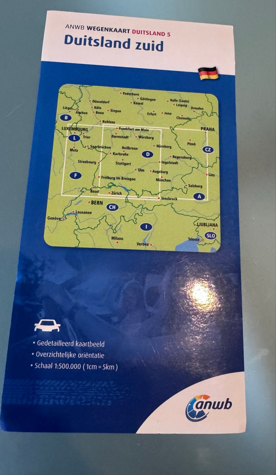 ANWB Wegenkaart Duitsland Zuid - Gedetailleerde Kaart, Boeken, Reisgidsen, Ophalen of Verzenden, Nieuw, Europa, ANWB