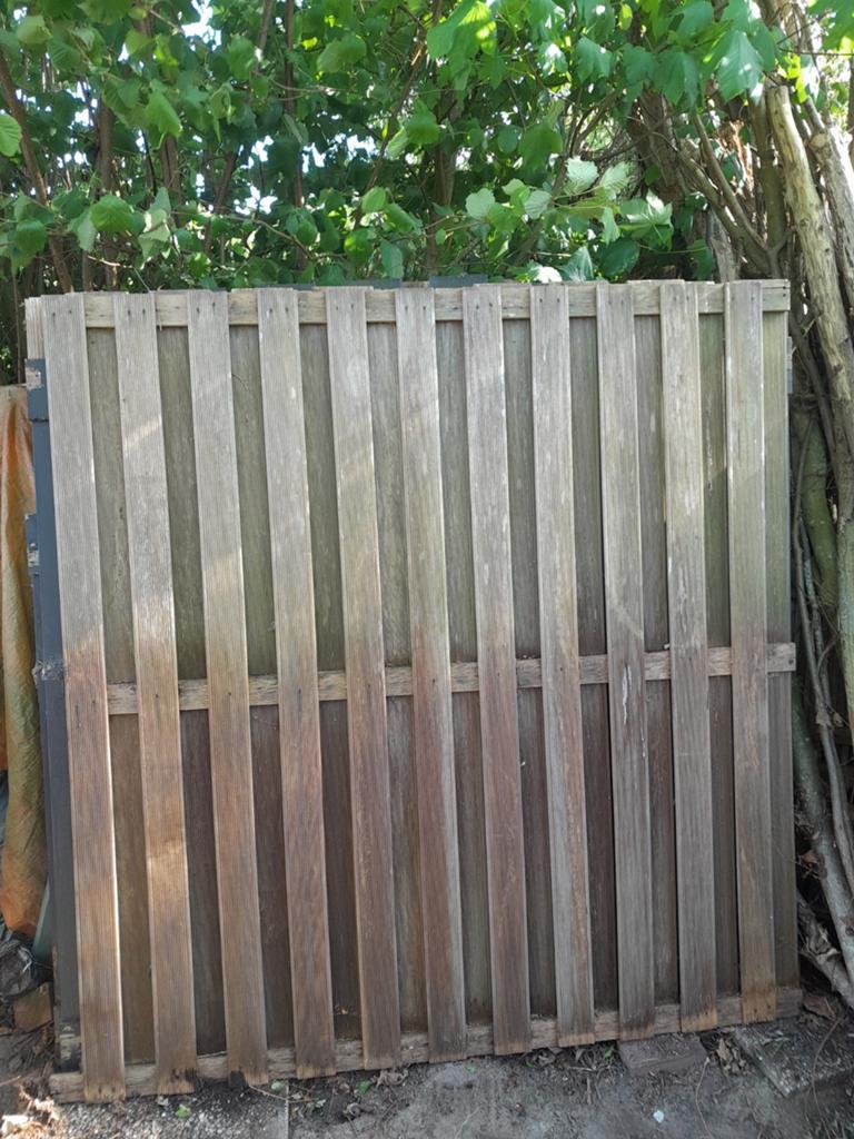 Hardhouten schutting, tuinscherm, tuinschutting, Tuin en Terras, Schuttingen, Ophalen, Hout, Minder dan 3 meter, 1 tot 2 meter