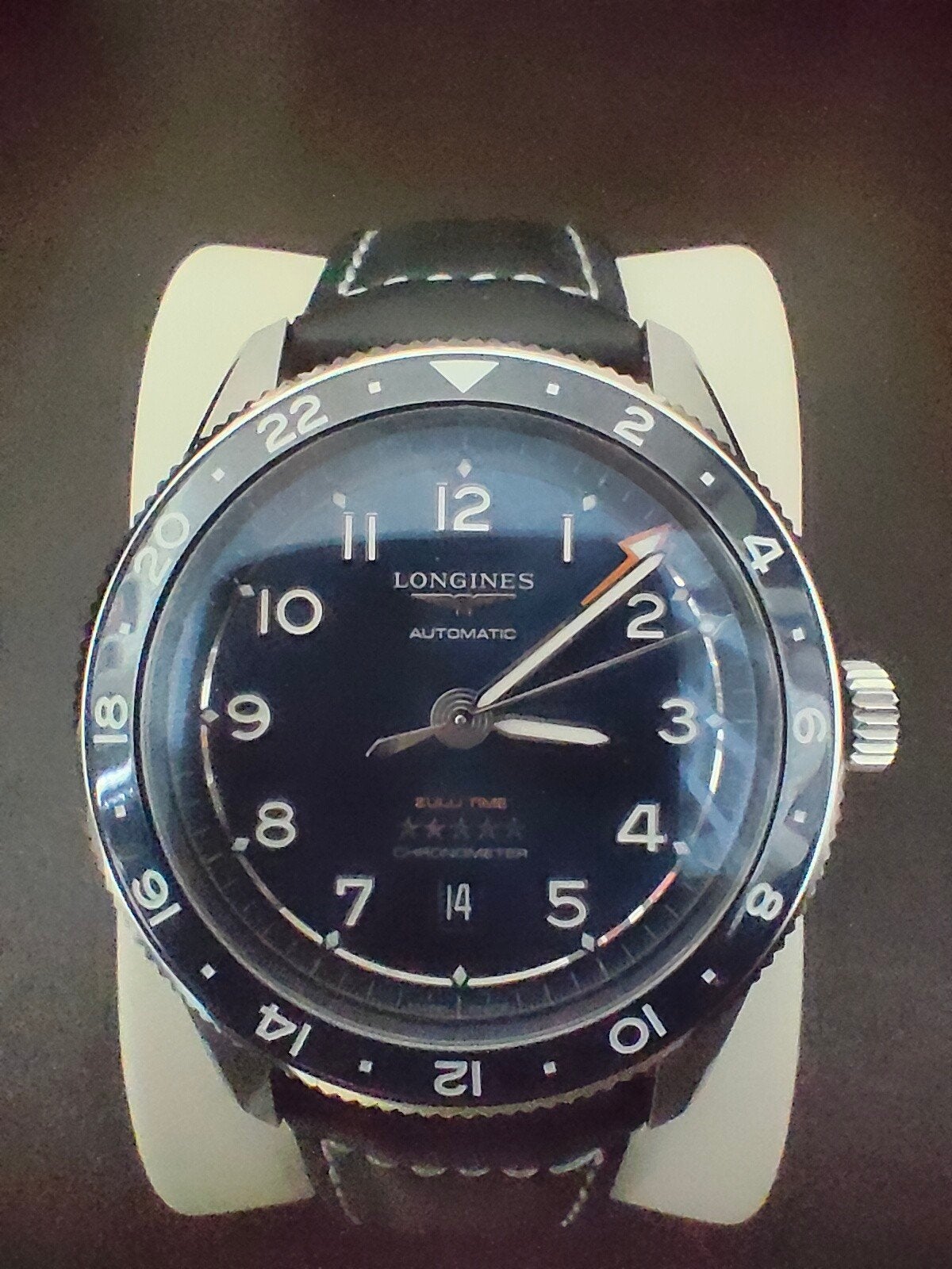 Longines Spirit Zulu Time Ltd. Edition Blue., Overige merken, Leer, Staal, Polshorloge