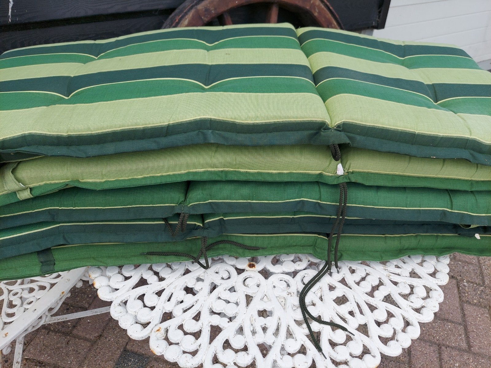 tuinkussens tuinstoel kussen groene kussens, Ophalen of Verzenden, Zo goed als nieuw