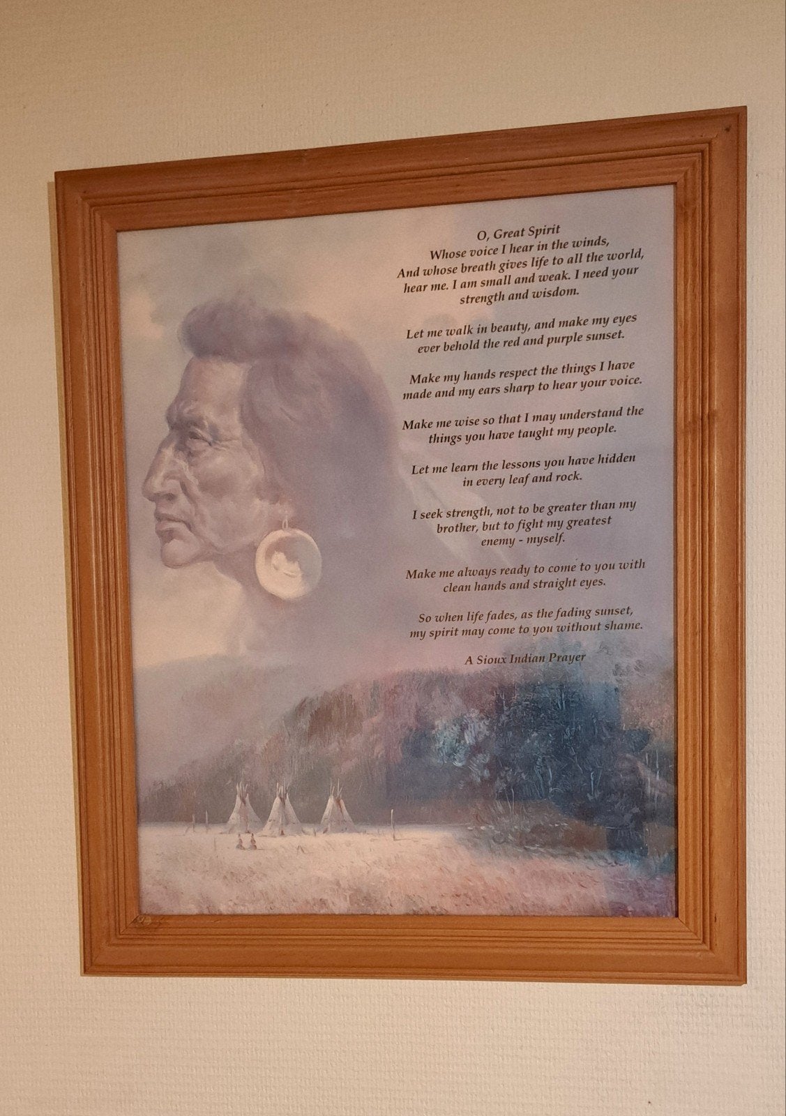 Ingelijste print Sioux Indian Prayer, Ophalen, Schilderij, Papier/karton, Meerkleurig