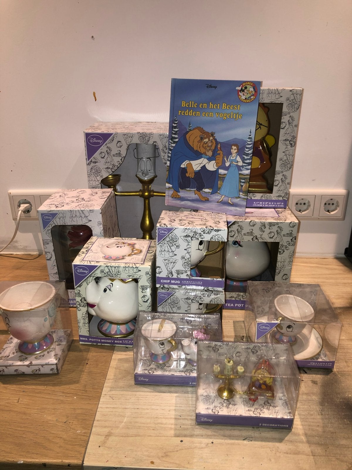 Disney Belle en het Beest Servies en Decoratie Set, Ophalen of Verzenden, Assepoester of Belle, Nieuw, Servies