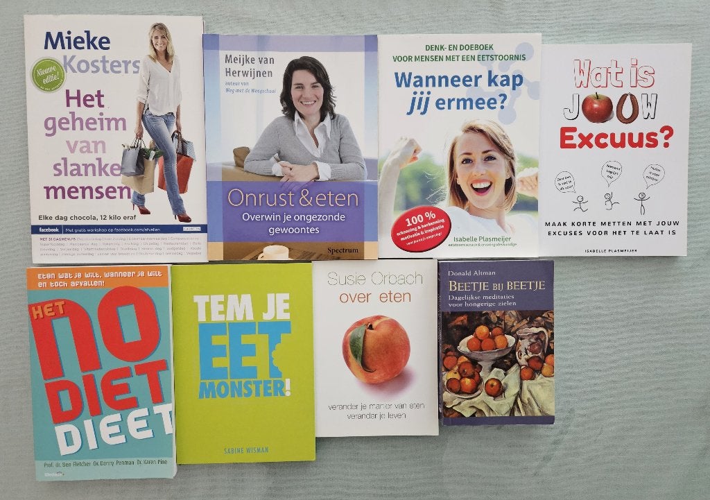 Boeken dieet, afvallen, eetstoornis, verhalen, meditatie, Boeken, Ophalen of Verzenden, Zo goed als nieuw, Overige