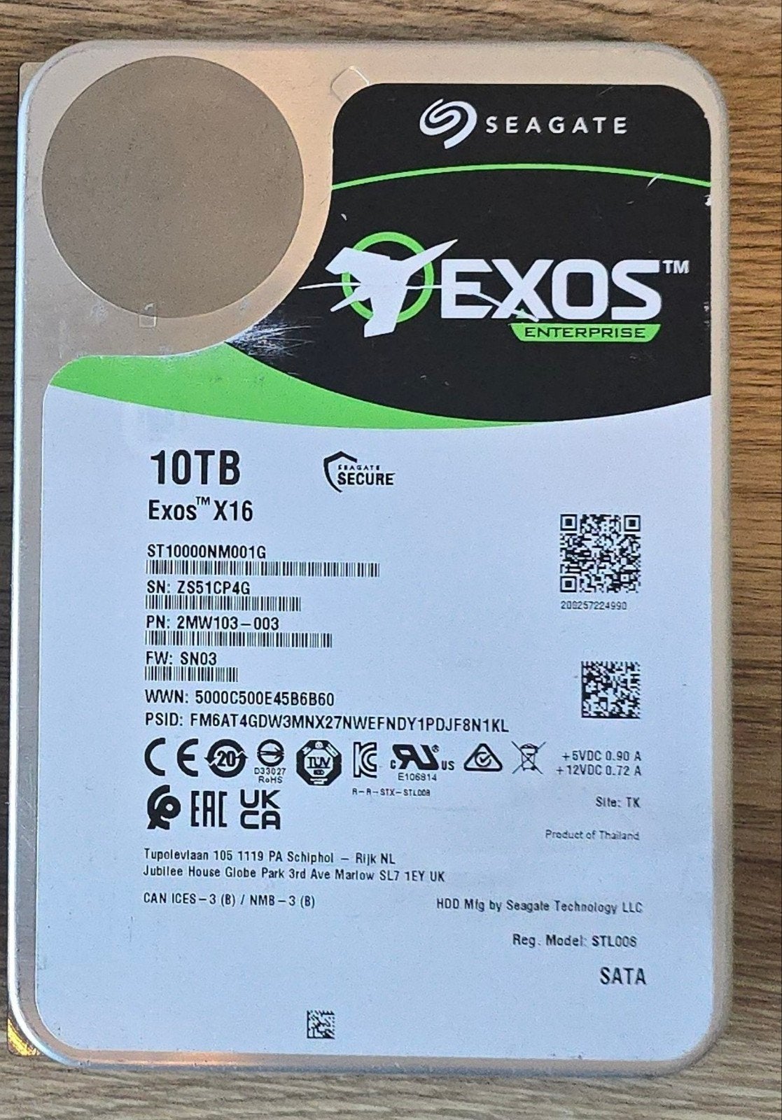 Seagate Exos X16 10TB, Computers en Software, Harde schijven, Intern, Ophalen of Verzenden, Zo goed als nieuw, Desktop