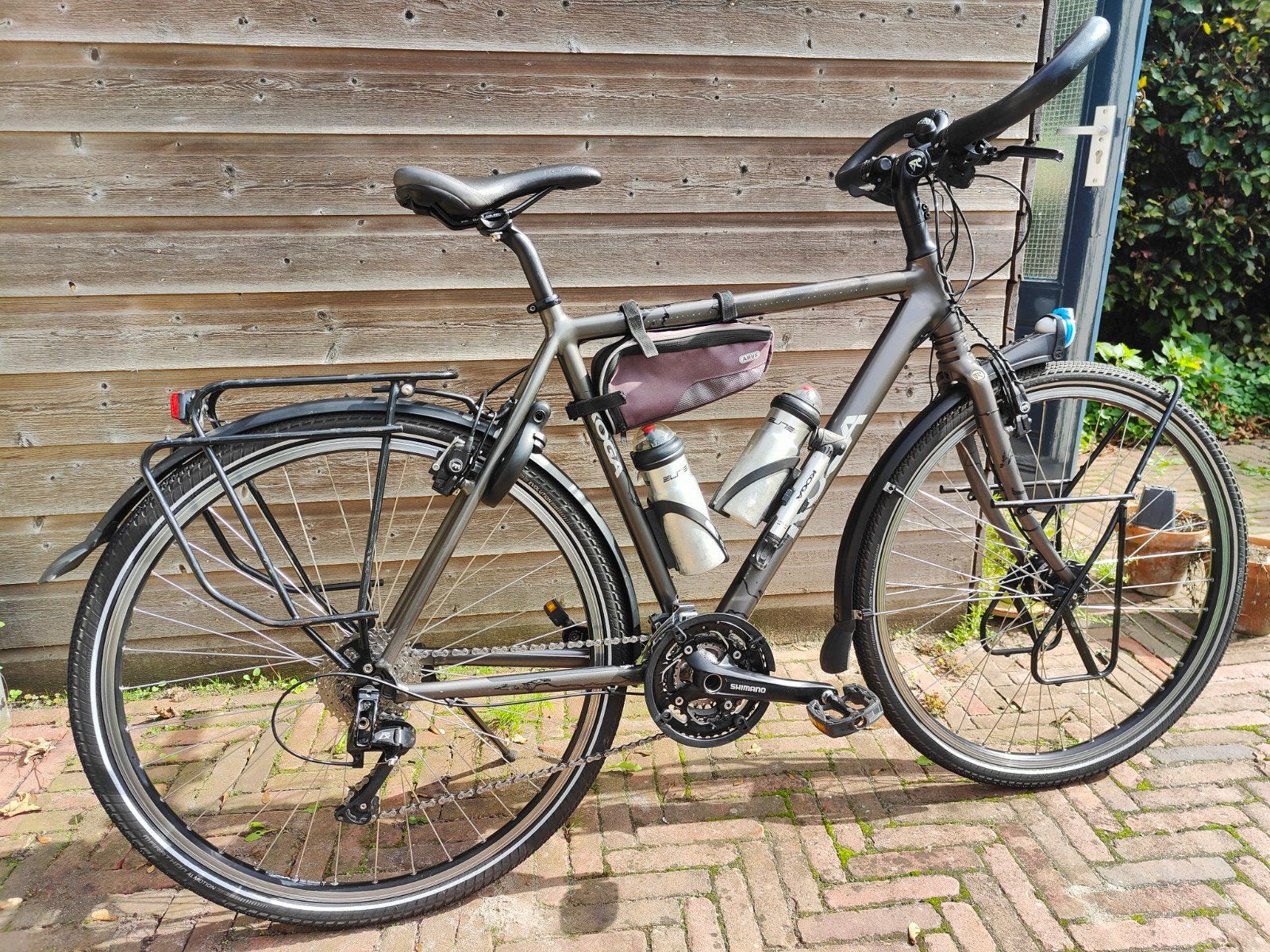 Koga Traveller Herenfiets - Deore LX 3x10, incl. accessoires, Ophalen, 28 inch, Gebruikt, Velgrem