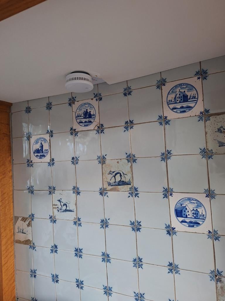 Antieke Delfts Blauwe Wandtegels - Diverse Scènes, Doe-het-zelf en Verbouw, Tegels, Gebruikt, Minder dan 20 cm, 10 m² of meer