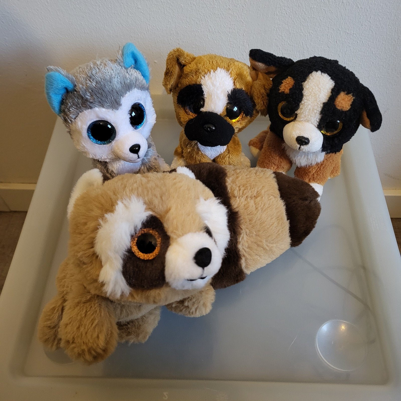 Leuke Ty Beanie Boo knuffels - 4 stuks, Grijs, Zo goed als nieuw, Klein (minder dan 20 cm), Ty