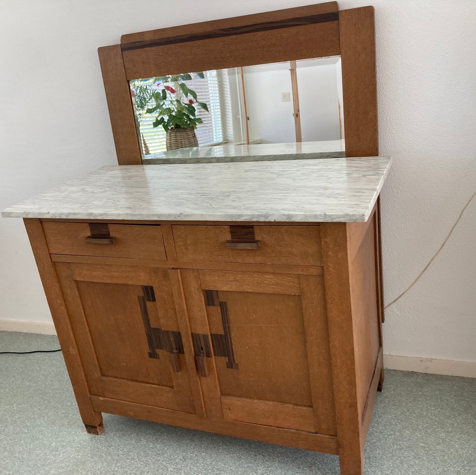 Art Deco toilettafel., Ophalen, Met lade(s), 50 tot 100 cm, Art Deco
