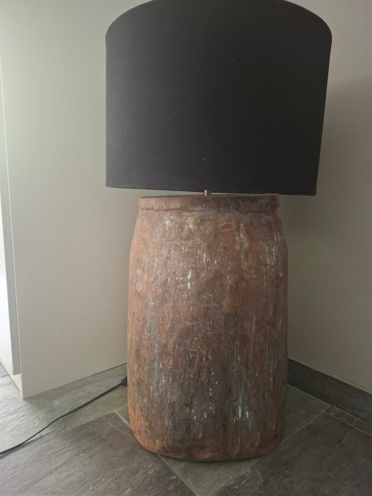 Superstoere oude houten XL lamp, Ophalen, Hout