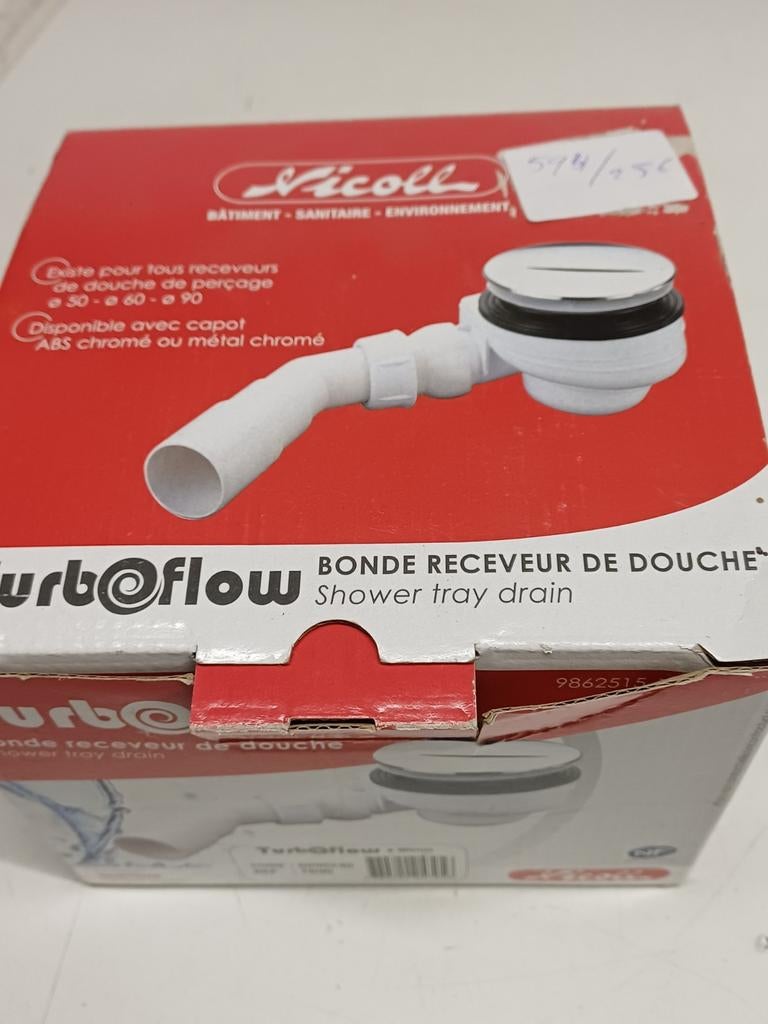 Turboflow 90mm douchebak sifon nieuw Chroom, Ophalen of Verzenden, Nieuw, Chroom, Douche