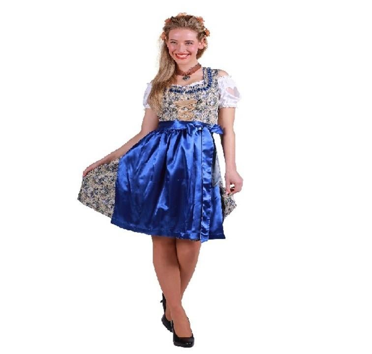 Dirndl - Tirolerjurk - Lisa-Marie - Jurk-Schort., Maat 38/40 (M), Thetru, Blauw, Nieuw