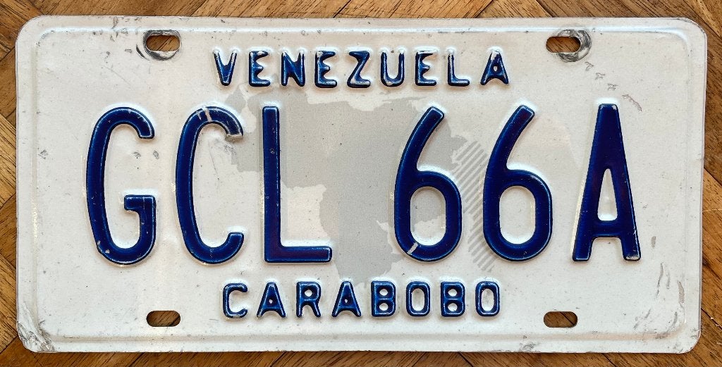 kentekenplaat nummerplaat Venezuela, Ophalen of Verzenden, Gebruikt
