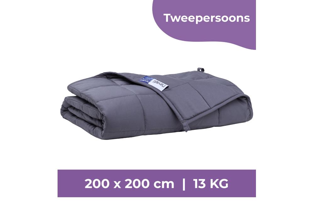 Verzwaringsdeken 13 kg, Ophalen, Tweepersoons, Grijs, Deken of Dekbed