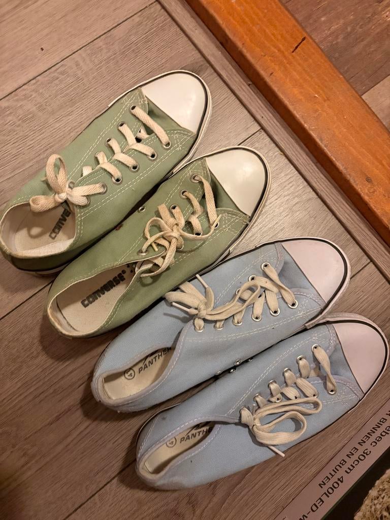 Converse All Star Sneakers - Groen en Blauw, Ophalen of Verzenden, Sneakers of Gympen, Gedragen, Groen