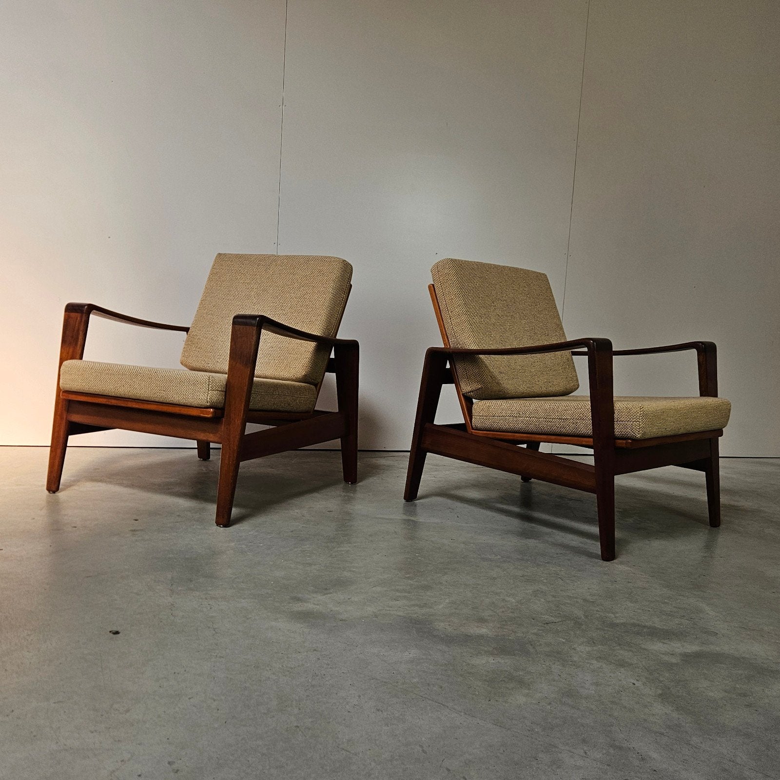 Vintage set Deense fauteuils teak, Ophalen of Verzenden