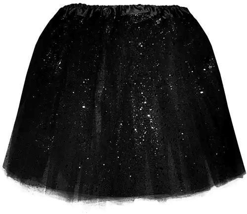 Tule Rokje Zwart met Glitter one size, Ophalen of Verzenden, Zo goed als nieuw, 146 t/m 152, Meisje