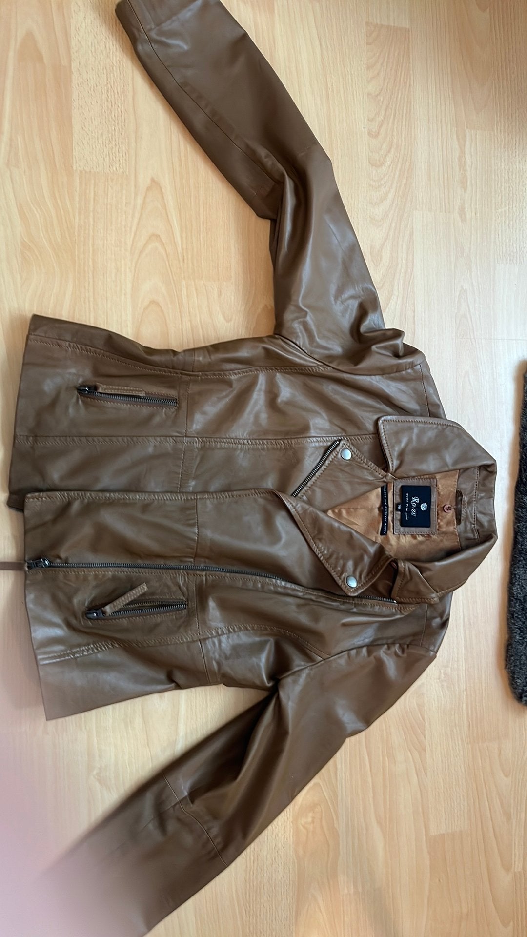 Kort  leren Jasje, Kleding | Dames, Ophalen of Verzenden, Zo goed als nieuw, Maat 38/40 (M), Bruin