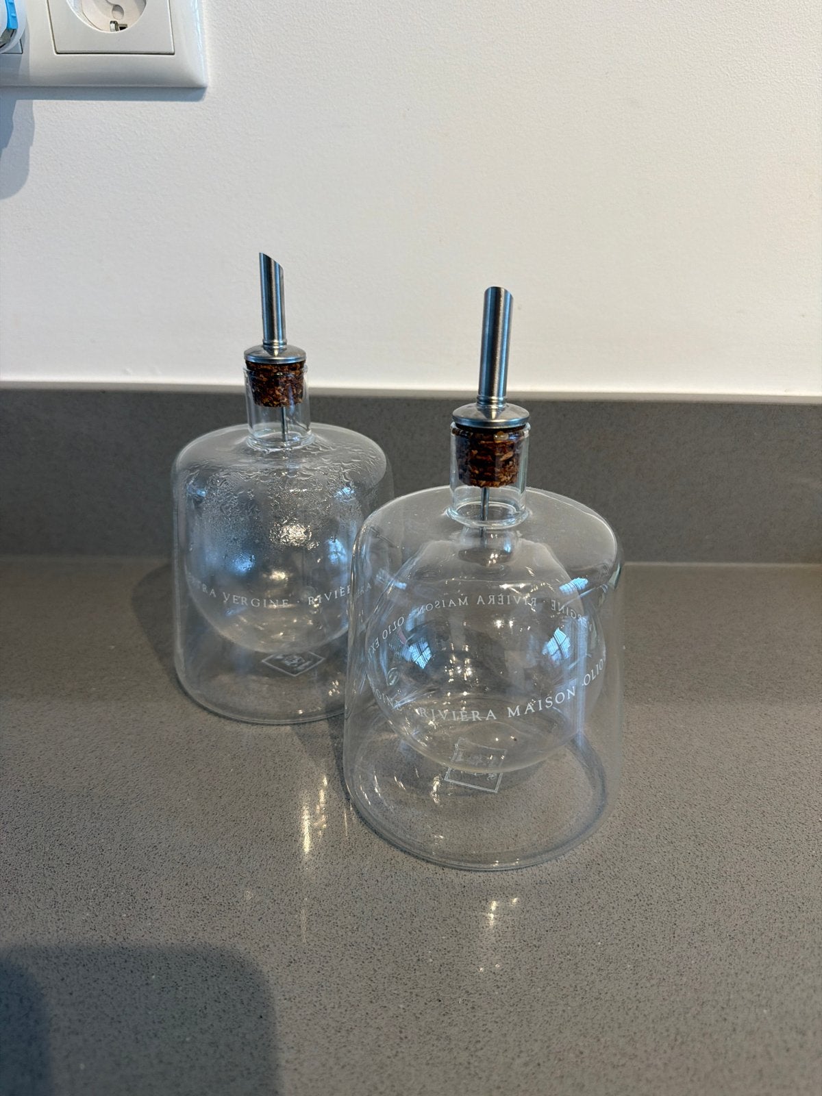 Riviera Maison Olie Azijn Set, Ophalen of Verzenden, Zo goed als nieuw, Riviera Maison, Glas