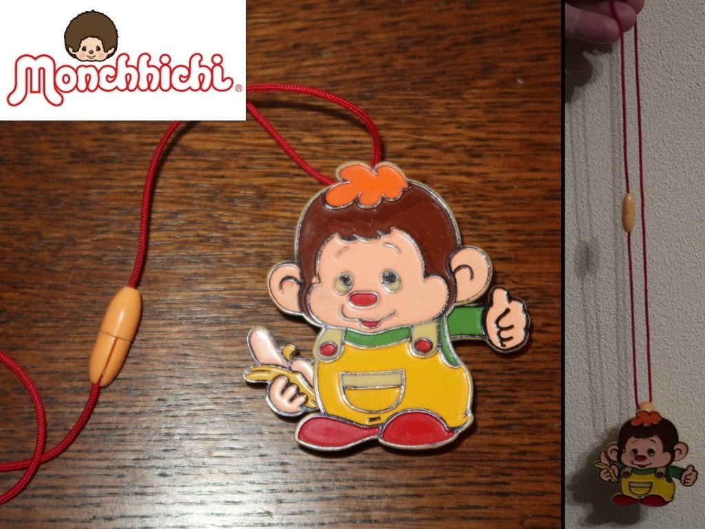 vintage Monchhichi, bewegend trek koord speeltje, Monchichi, Verzenden, Gebruikt