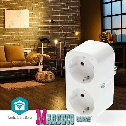 SmartLife Wi-Fi Smart Duo Plug Stopcontact, Powermeter 16A, Nedis SmartLife, 60 watt of meer, Overige typen, Nieuw