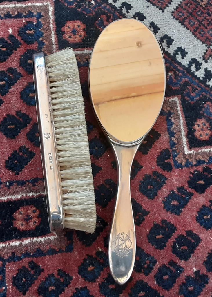 Antiek zilveren kapssetje, Verzenden, Rechthoekig, Minder dan 50 cm