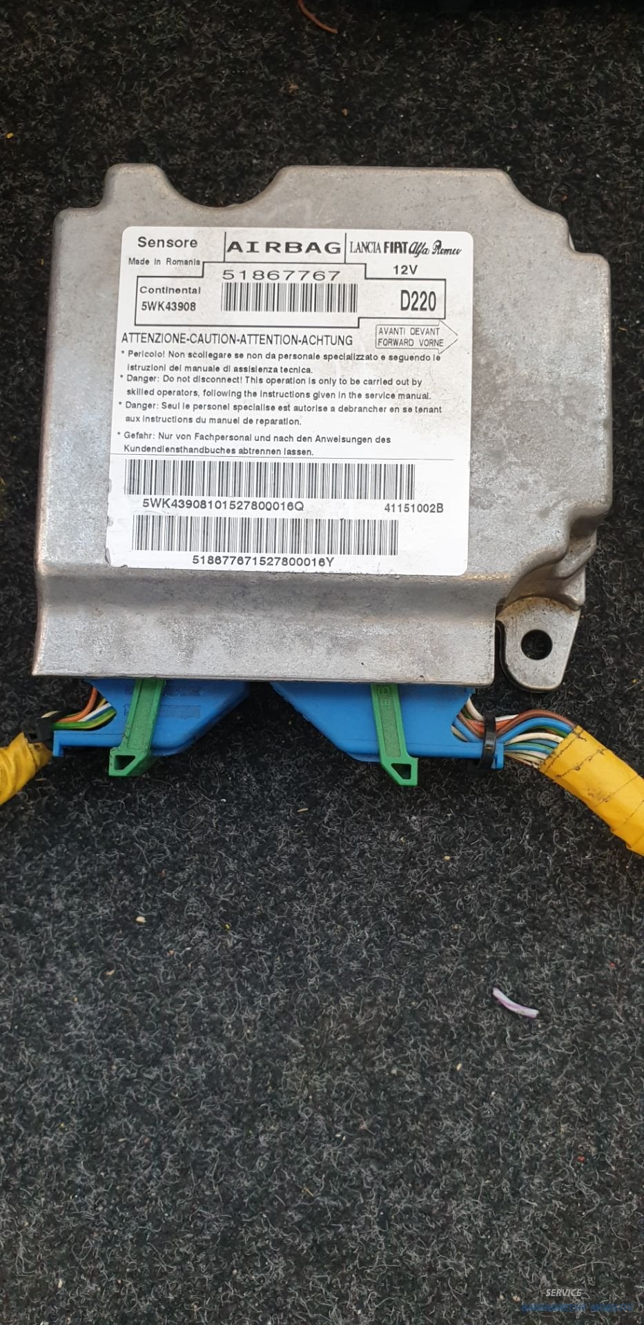 Airbagmodule Fiat 500 51867767 origineel gebruikt 2009 / 201, Gebruikt, Stellantis Europe S.p.A., Ophalen of Verzenden, Info@stellantis.com