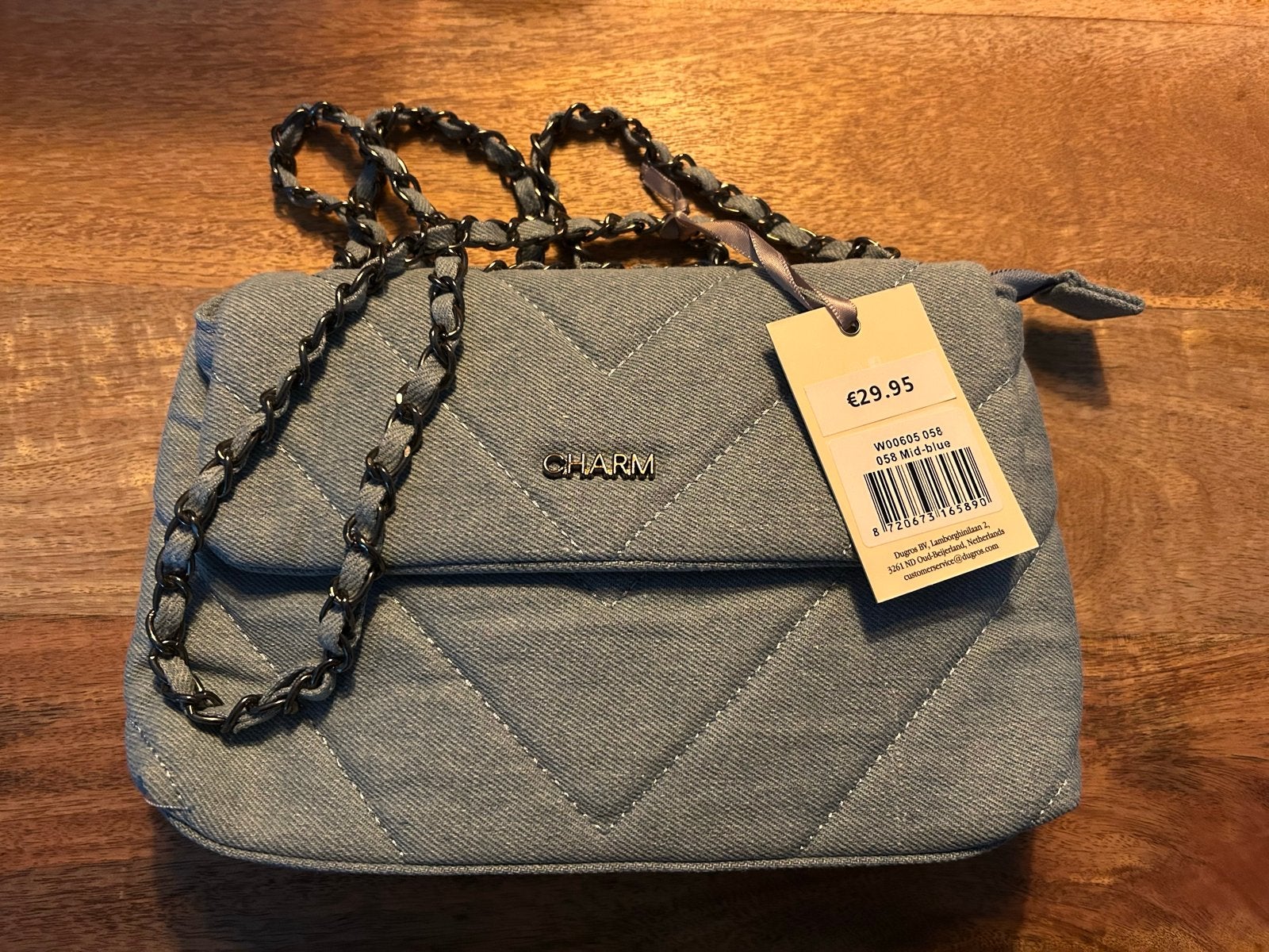 Charm London Lichtblauwe Tas - Nieuw met label, Ophalen of Verzenden, Nieuw, Blauw, Schoudertasje