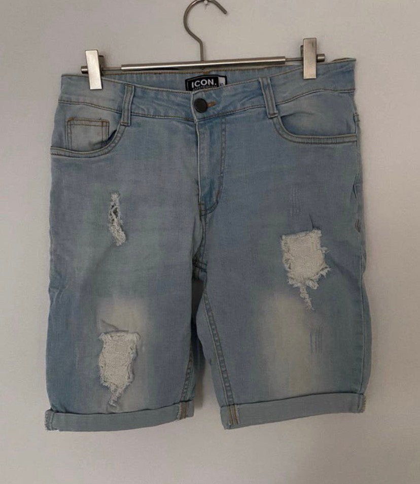 Icon Amsterdam heren korte broek, W30, Kleding | Heren, Verzenden, Zo goed als nieuw, Blauw, W32 (confectie 46) of kleiner