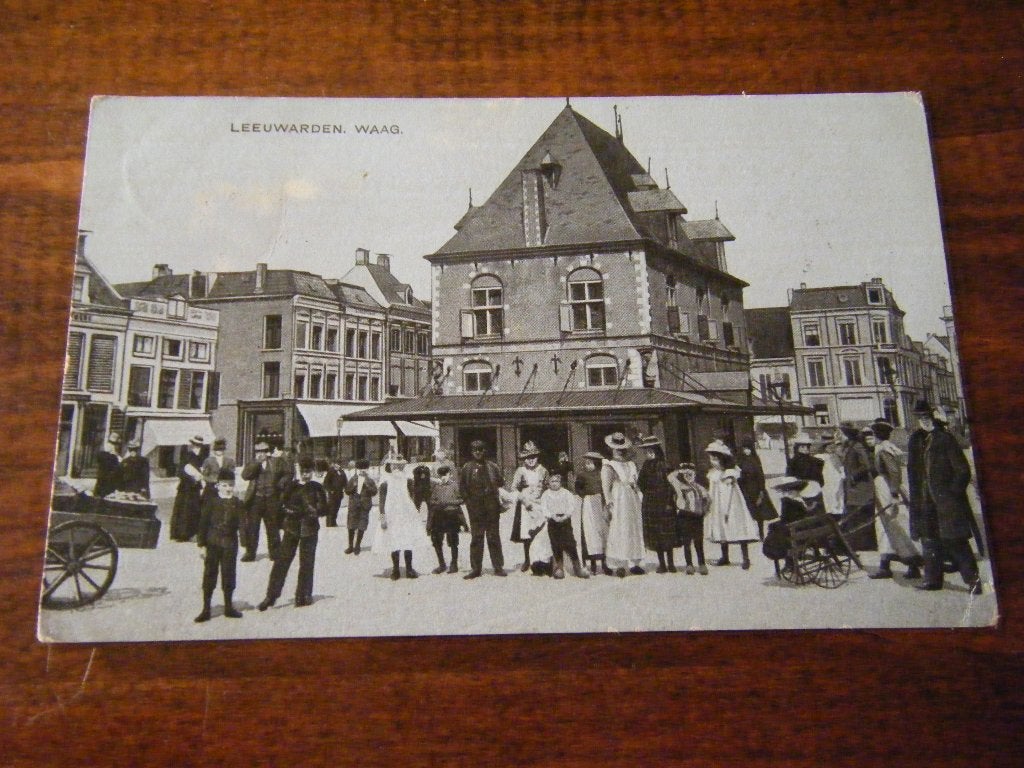 T40 - Leeuwarden - Waag - 1908 - Mooi/Oud, Ophalen of Verzenden, Voor 1920, Friesland