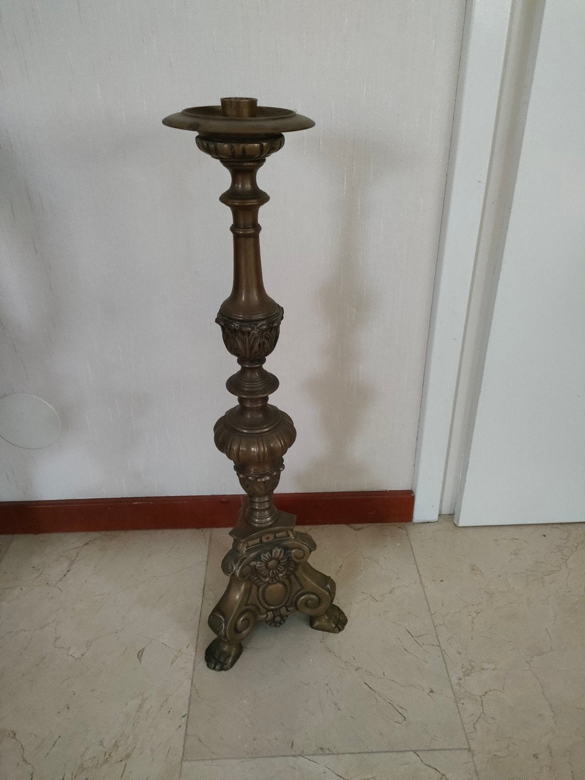 kandelaar  60 cm hoog, Ophalen of Verzenden, Koper of Brons