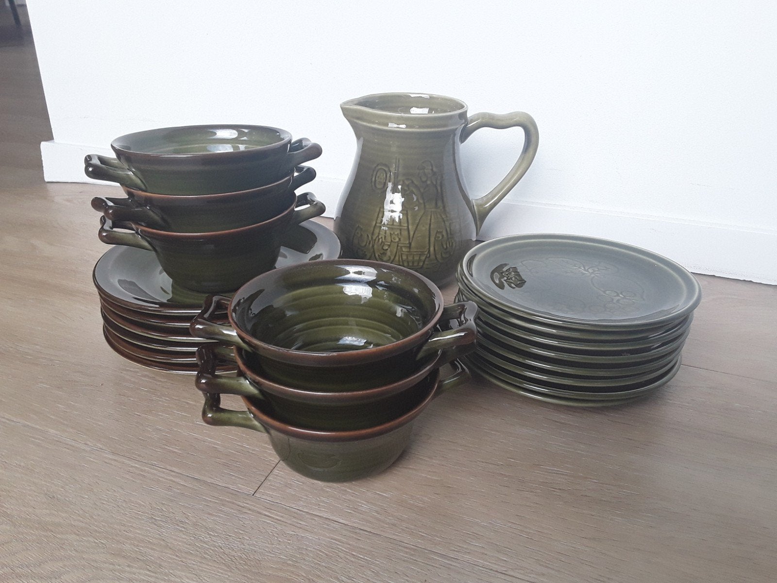 Servies Goedewaagen, groen, vanaf prijzen !!!, Huis en Inrichting, Keuken | Servies, Ophalen, Gebruikt, Kom(men), Overige stijlen