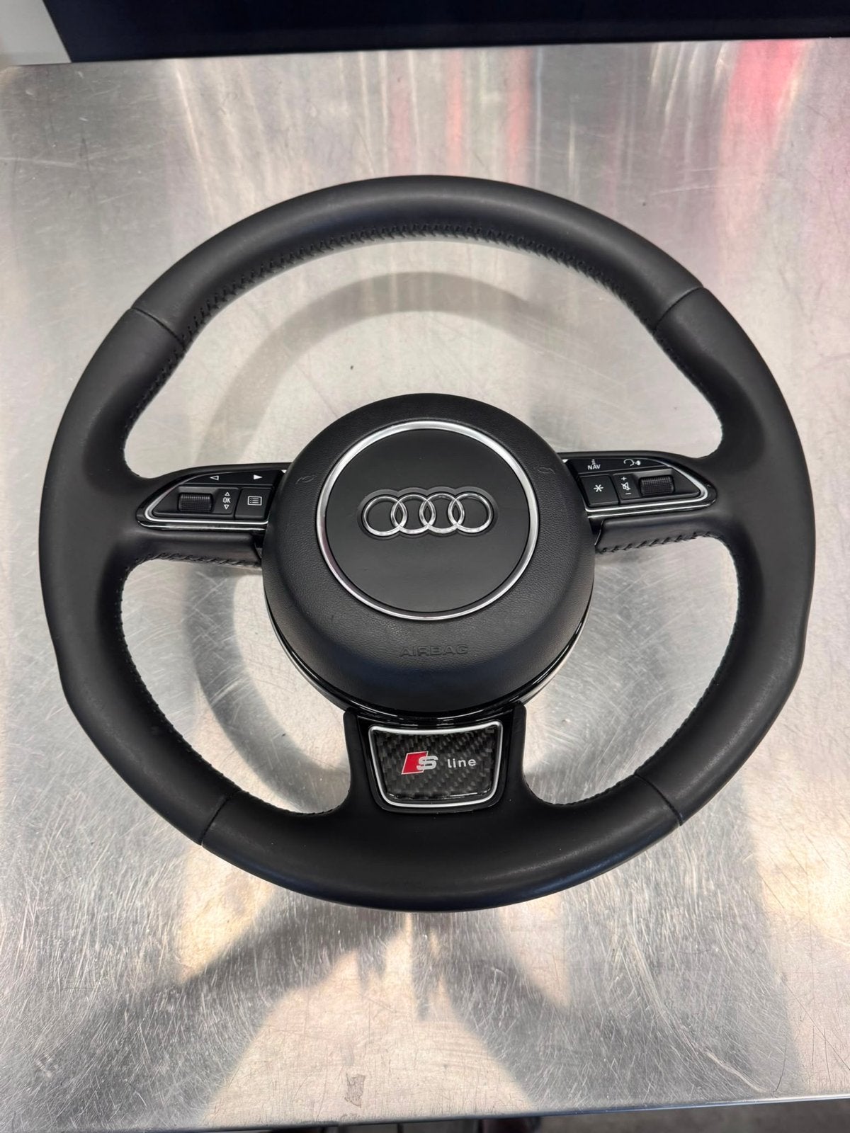 3-spaaks S-line stuurwiel voor Audi A3 8V met bediening, Ophalen, Gebruikt, Audi