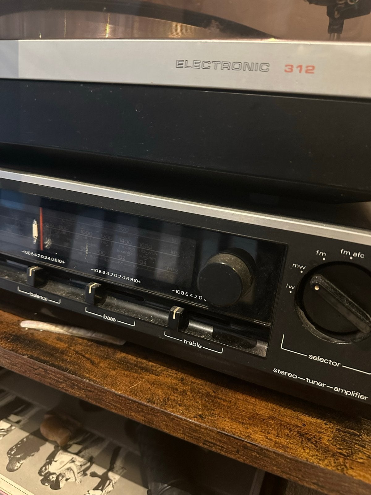 Vintage Philips Electronic 312 Platenspeler met Tuner, Philips, Gebruikt, Tuner of Radio, Losse componenten