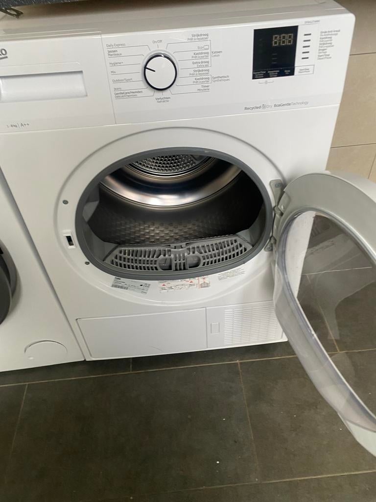 Beko DF8412TAMM Warmtepompdroger A++ 8kg, Witgoed en Apparatuur, Wasdrogers, Ophalen, 8 tot 10 kg, Zo goed als nieuw, Voorlader