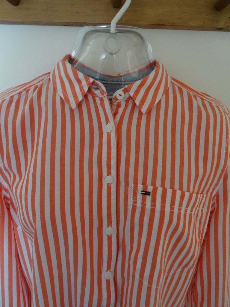 Tommy Hilfiger blouse mt M  - 100 % katoen, Maat 38/40 (M), Verzenden, Zo goed als nieuw, Rood