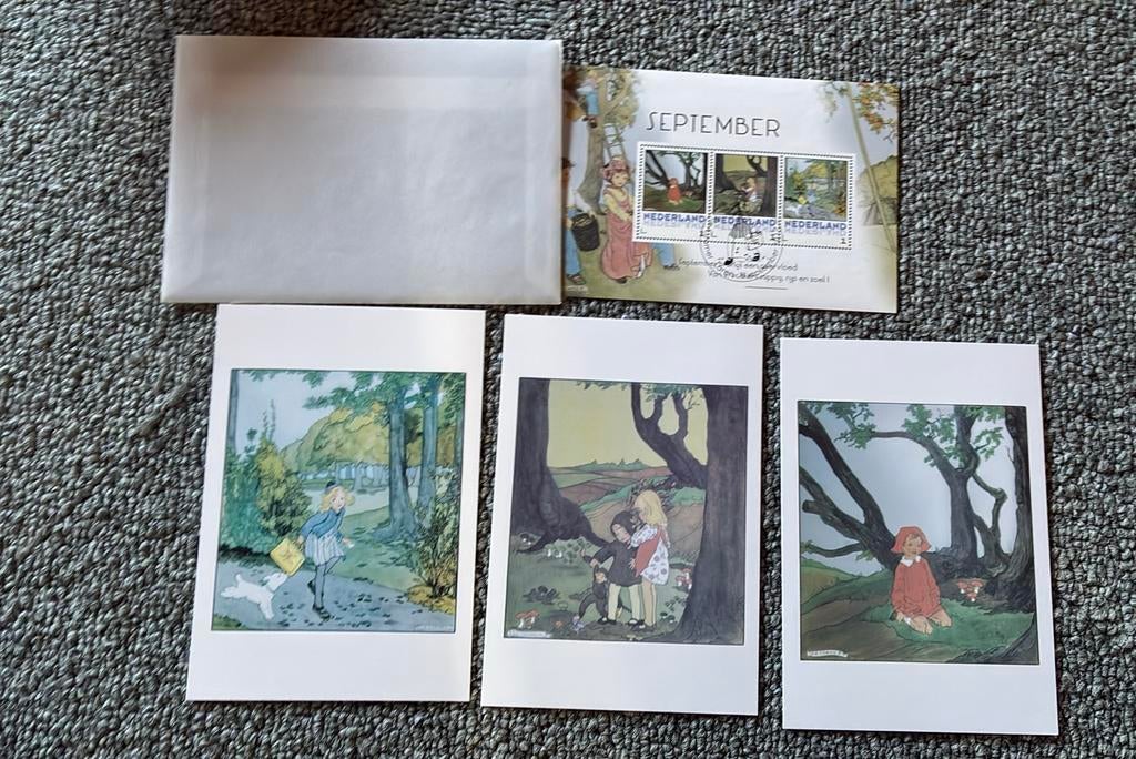 September 2015 blokje met kaarten, Ophalen of Verzenden, Na 1940, Gestempeld
