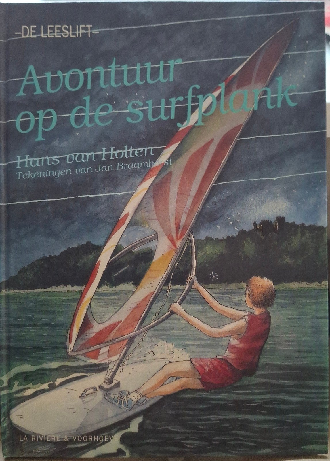 Hans van Holten. - Avontuur op de surfplank - De Leeslift, Gelezen, Hans van Holten, Ophalen of Verzenden, Fictie