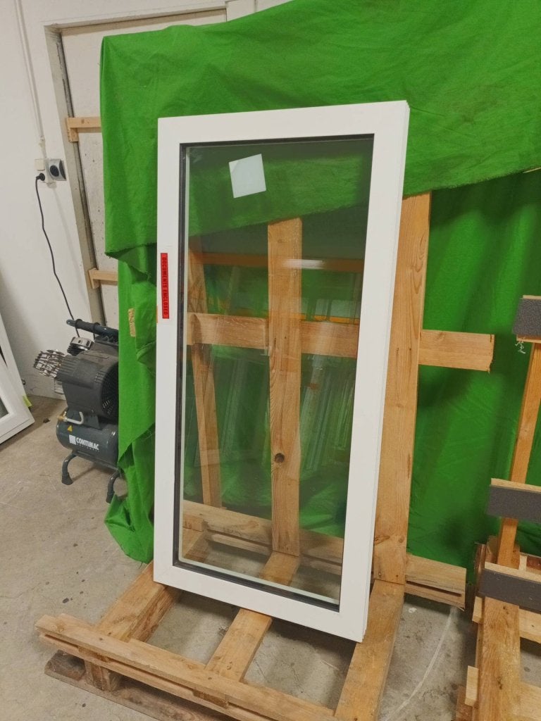 Aluminium Vast kozijn  b70 x h145,2 cm Wit  -1343-, Niet ingevuld, Minder dan 75 cm, Raamkozijn, Niet ingevuld