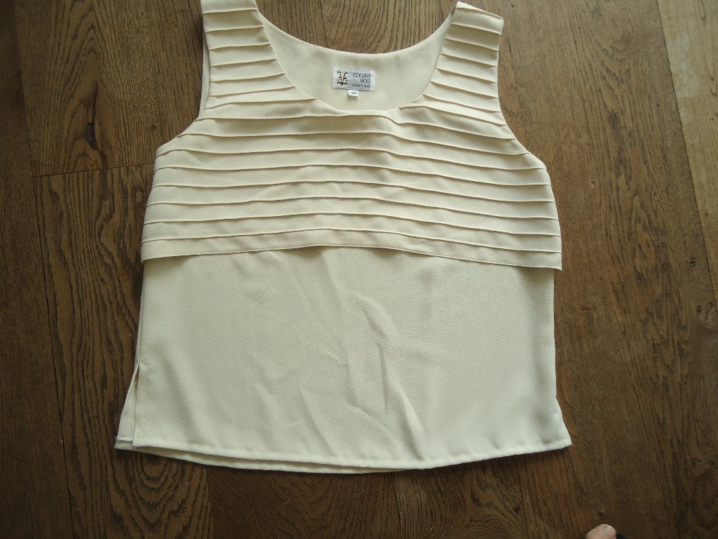 Beige EDGAR VOS top maat 38, Maat 38/40 (M), Beige, Zonder mouw, Gedragen