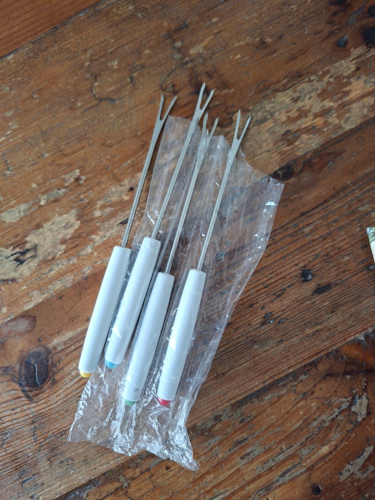 nieuw 4x fondue vorkjes 18cm bijna gratis, Witgoed en Apparatuur, Ophalen of Verzenden, Zo goed als nieuw, Fondueset