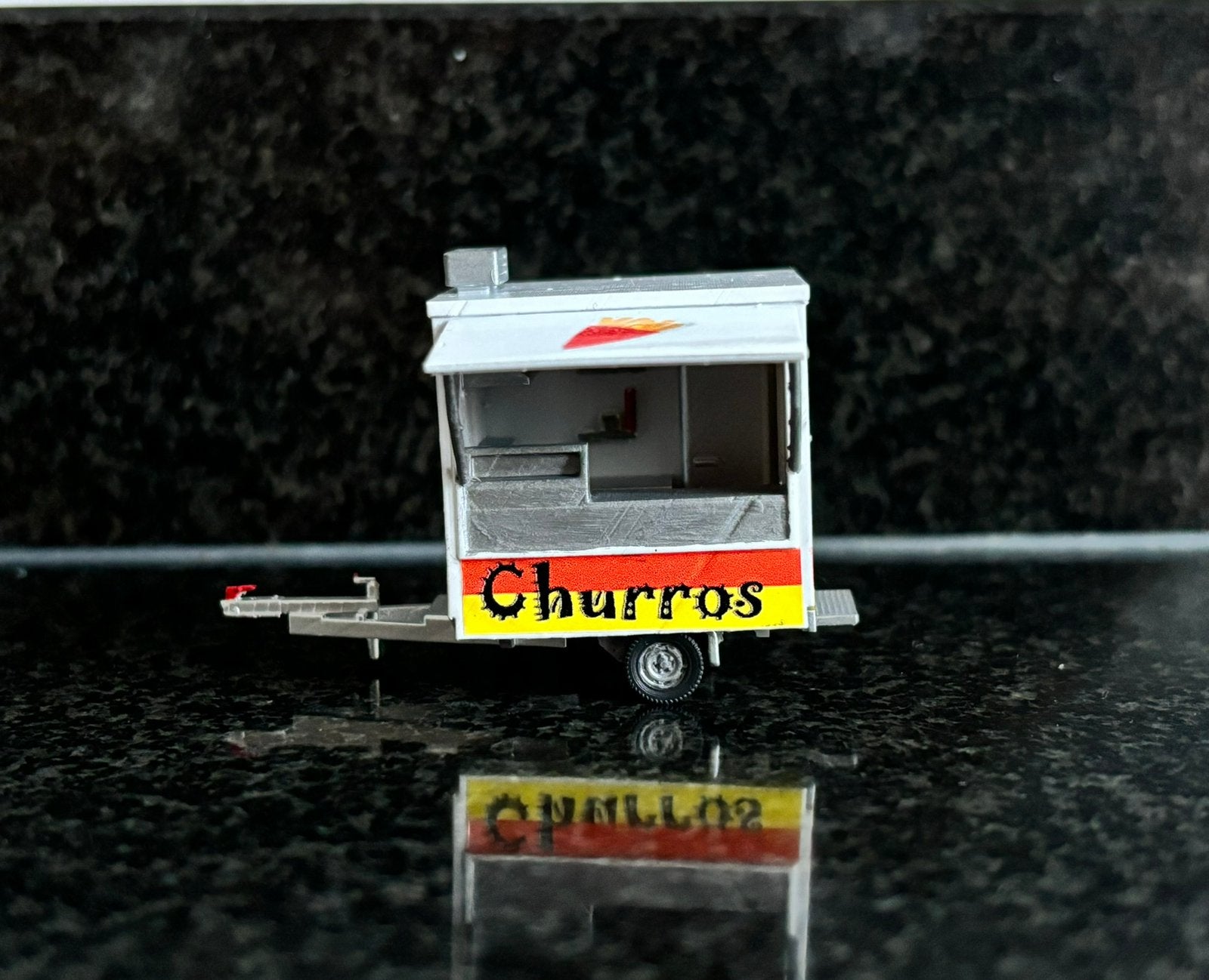 Resin bouwpakket churros foodtruck kermis kraam aanhanger H0, Overige merken, Verzenden, Gelijkstroom of Wisselstroom, Brug, Tunnel of Gebouw