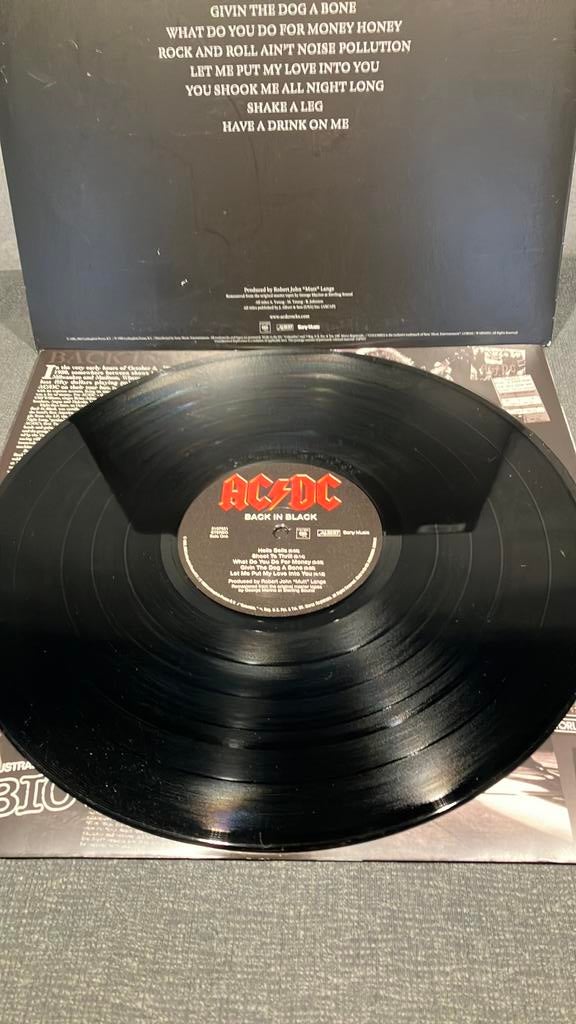 ACDC.  Back In Black, Zo goed als nieuw, 12 inch, Inclusief binnenhoes, Ophalen of Verzenden