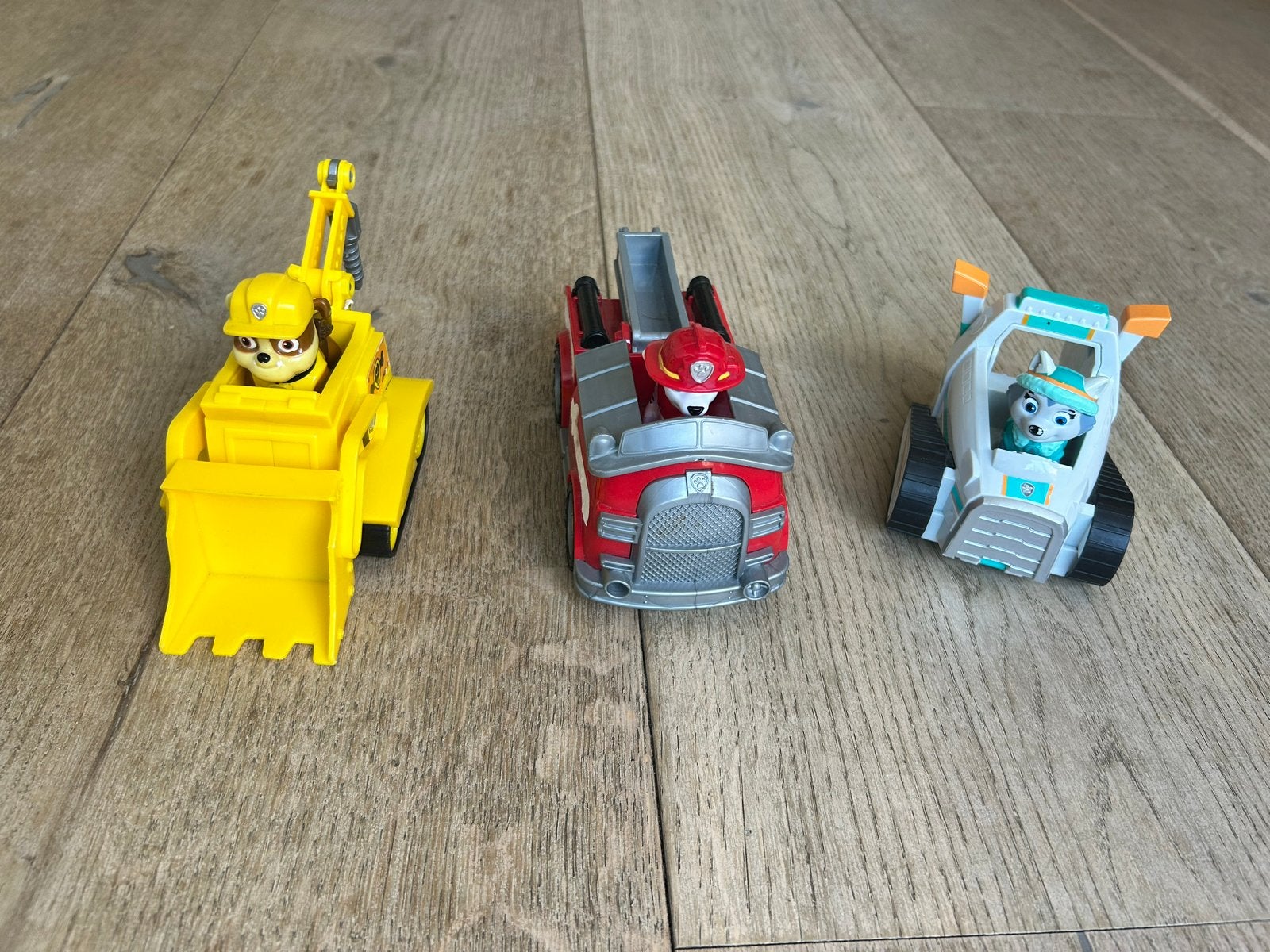 Paw Patrol Voertuigen Set: Rubble, Marshall en Everest, Ophalen, Gebruikt